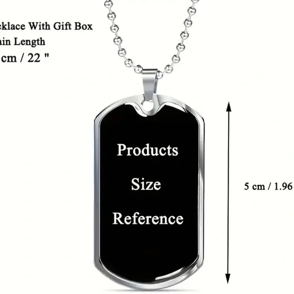 Inspirational Wolf Dog Tag Necklace - Mom to Son - Never Give Up!
